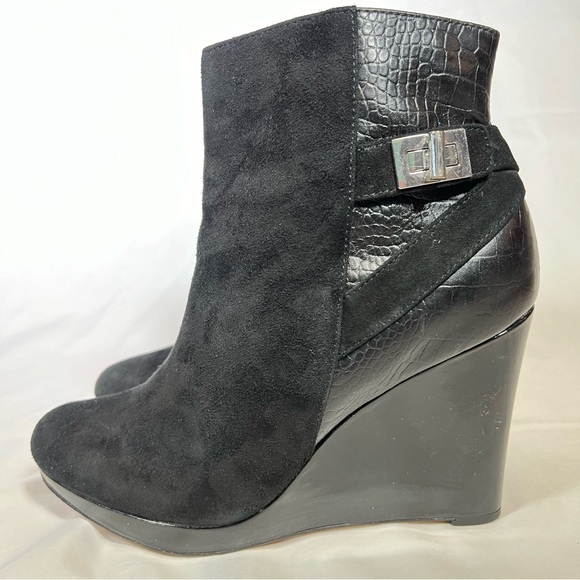 Cole Haan Martina Leather Wedge Platform Ankle Boots Booties Size 9 - Picture 5 of 16